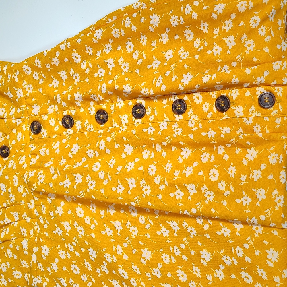 Lulus After Bloom Delight Yellow Floral Midi Dress XS - Picture 12 of 15